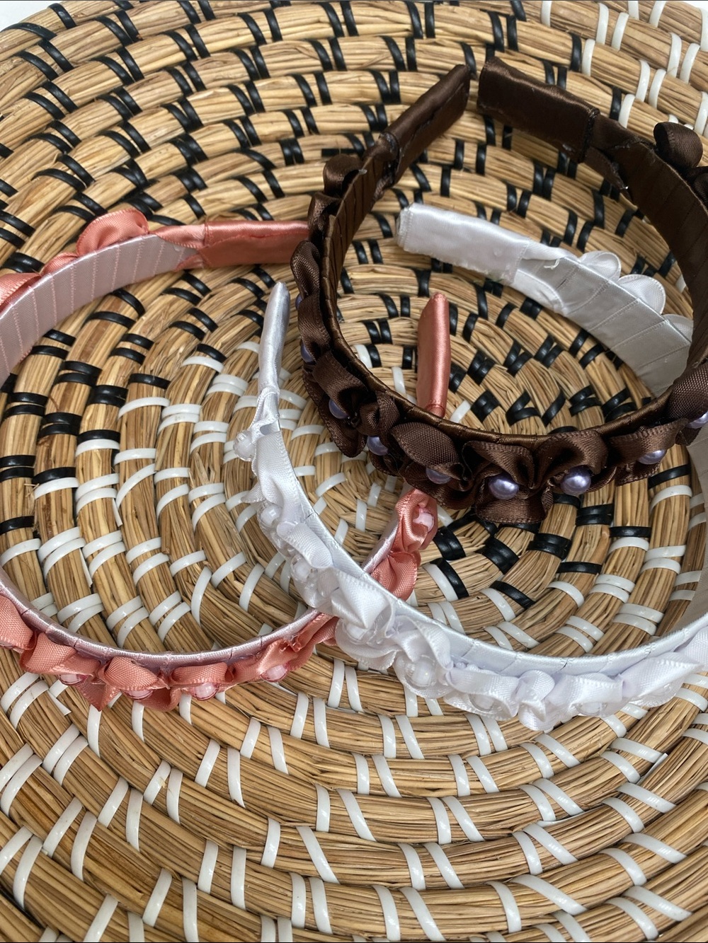 Satin Braided Pearl Accent Headbands - Choose 1 - Picture 3 of 6